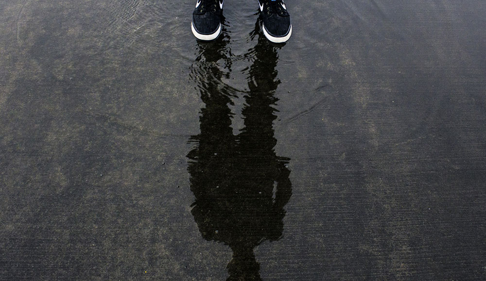 Reflection in a puddle